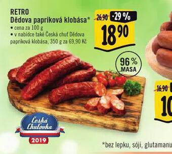 Albert Retro dědova papriková klobása nabídka