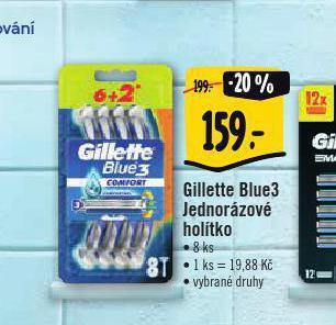 Albert Gillette blue3 jednorázové holítko nabídka