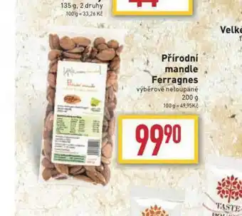 Billa Přírodní mandle ferragnes nabídka
