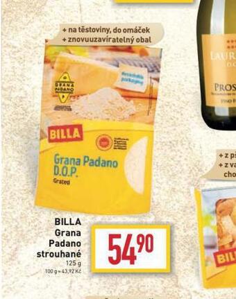 Billa Billa grana padano strouhané nabídka