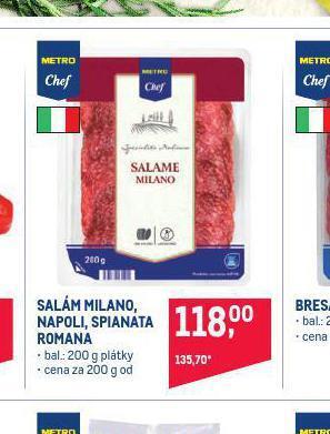 Makro Salám milano, napoli, spianata, romana nabídka