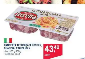 Makro Pancetta affumicata kostky, guaciale nudličky nabídka