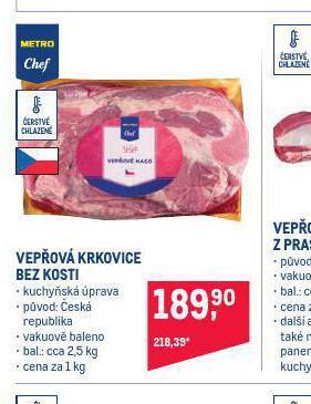 Makro Vepřová krkovice bez kosti nabídka
