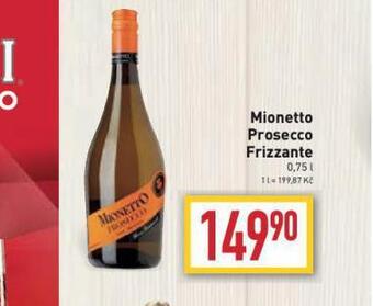 Billa Mionetto prosecco frizzante nabídka