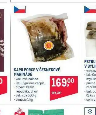 Makro Kapr porce v česnekové marinádě nabídka