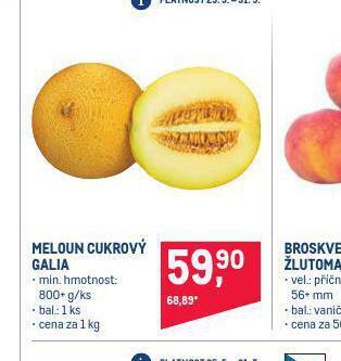 Makro Meloun cukrový galia nabídka