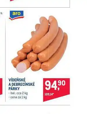 Makro Vídeňské a debrecínské párky nabídka