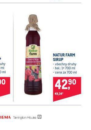 Makro Natur farm sirup nabídka