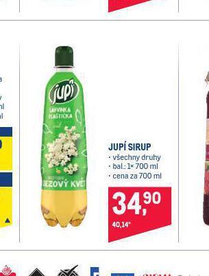 Makro Jupí sirup nabídka