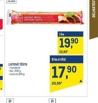 Makro Listové těsto nabídka