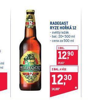 Makro Pivo radegast ryze hořká 12 nabídka