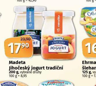 Coop Madeta jihočeský jogurt tradiční nabídka