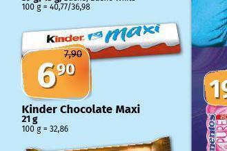 Coop Kinder chocolate maxi nabídka