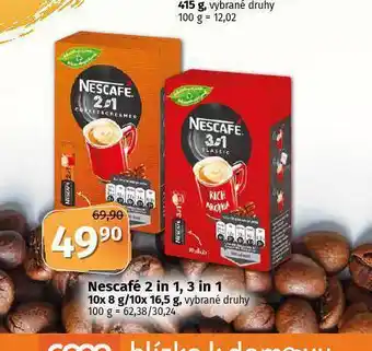 Coop Nescafé 2in1, 3in1 nabídka