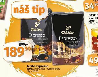 Coop Tchibo espresso zrnková káva nabídka