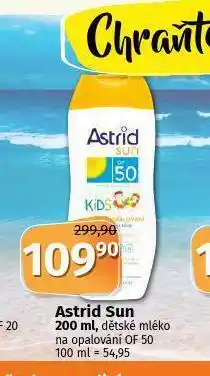 Coop Astrid sun tělové mléko na opalování of 50 nabídka