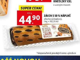 Lidl Závin s 50% náplně nabídka