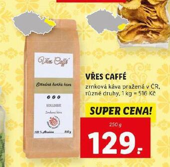 Lidl Vřes caffé zrnková káva nabídka