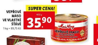 Lidl Vepřové maso ve vlastní šťávě nabídka