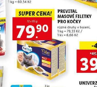 Lidl Prevital masové filetky pro kočky nabídka