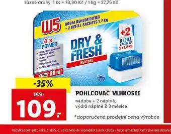 Lidl W5 pohlcovač vlhkosti nabídka