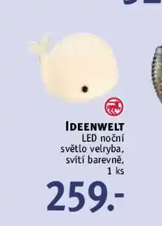 Led noční osvětlení velryba
