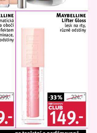 Rossmann Maybelline lifter gloss lesk na rty nabídka