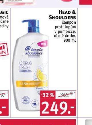 Rossmann Head&shoulders šampon nabídka