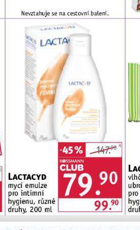 Rossmann Lactacyd mycí emulze nabídka