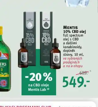 Rossmann Mentis 10% cbd olej nabídka