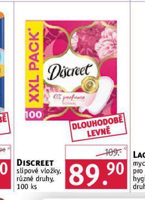 Rossmann Discreet slipové vložky nabídka