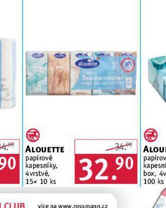 Rossmann Alouette papírové kapesníky nabídka