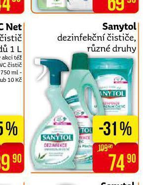 Teta Sanytol dezinfekční čističe nabídka