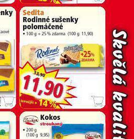 Norma Sedita rodinné sušenky polomáčené nabídka