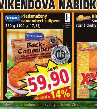 Norma Předsmažený camembert s dipem nabídka