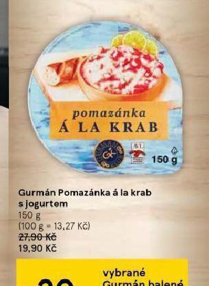 Tesco Gurmán pomazánka á la krab s jogurtem nabídka