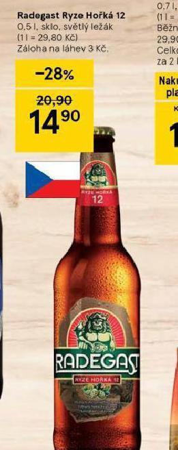Tesco Pivo radegast ryze hořká 12 nabídka