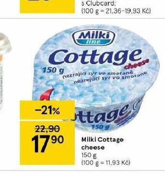 Tesco Milki cottage cheese nabídka