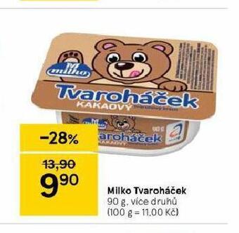 Tesco Milko tvaroháček nabídka