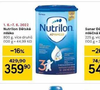 Tesco Nutrilon dětské mléko nabídka