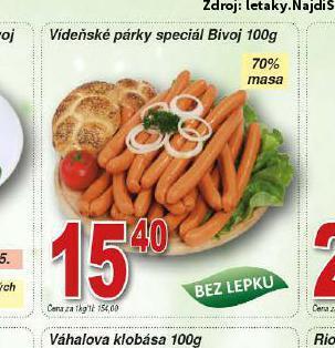Lidl Vídeňské párky speciál nabídka