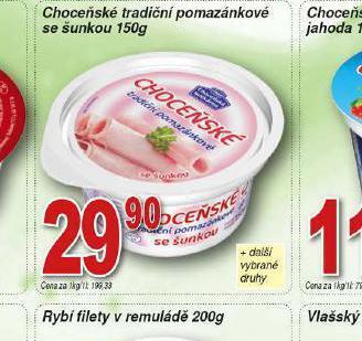 Lidl Choceňské tradiční pomazánkové se šunkou nabídka