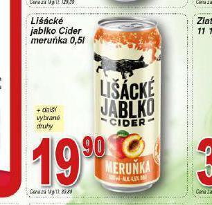 Lidl Cider lišácké jablko nabídka