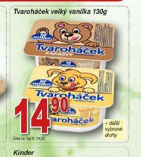 Lidl Tvaroháček velký vanilka nabídka