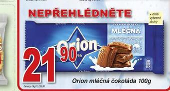 Lidl Orion mléčná čokoláda nabídka