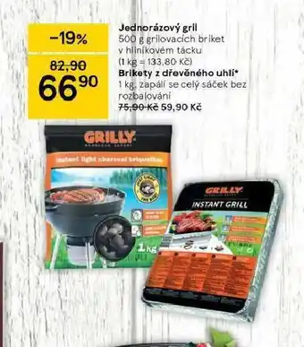 Tesco Jednorázový gril nabídka
