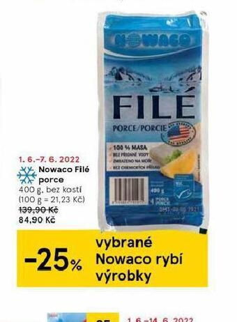 Tesco Nowaco filé porce nabídka