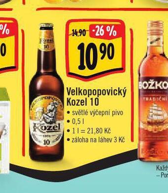 Jip Pivo velkopopovický kozel 10 nabídka