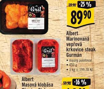 Jip Albert marinovaná vepřová krkovice steak gurmán nabídka