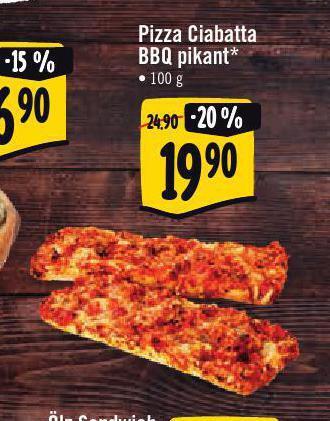 Jip Pizza ciabatta bbq pikant nabídka